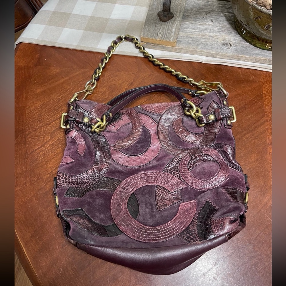 Coach rare ltd edition Inlaid C Patchwork Purse G0993-14339 hobo bag shoulder